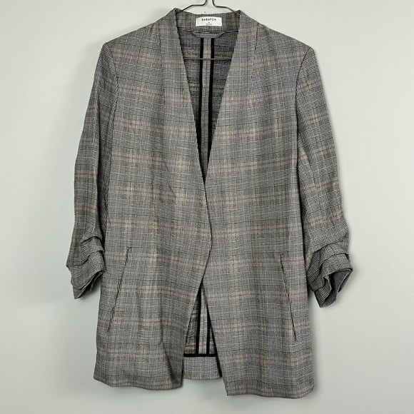 Babaton Power Hip Blazer Size 2 Grey Plaid - Picture 2 of 11